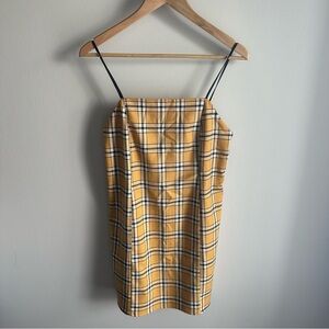 urban outfitters plaid yellow dress
